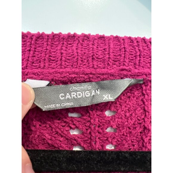 Members Mark Chenille Open Front Cardigan Sweater Size XL Long Sleeve Cozy Knit - Picture 5 of 8